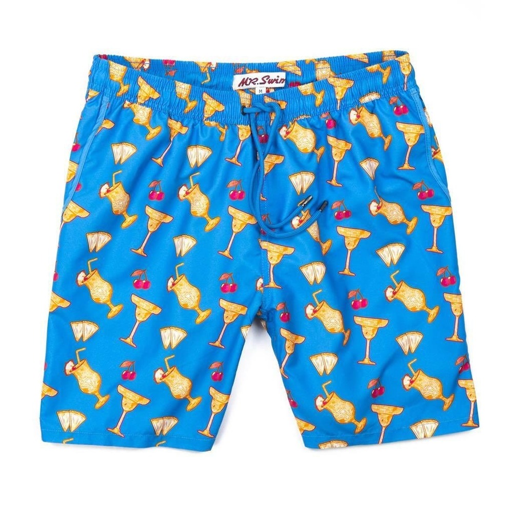 Mr. Swim Pina Colada Blue The Dale‎ Swim Trunks Mens XL MR-201-67 NWT